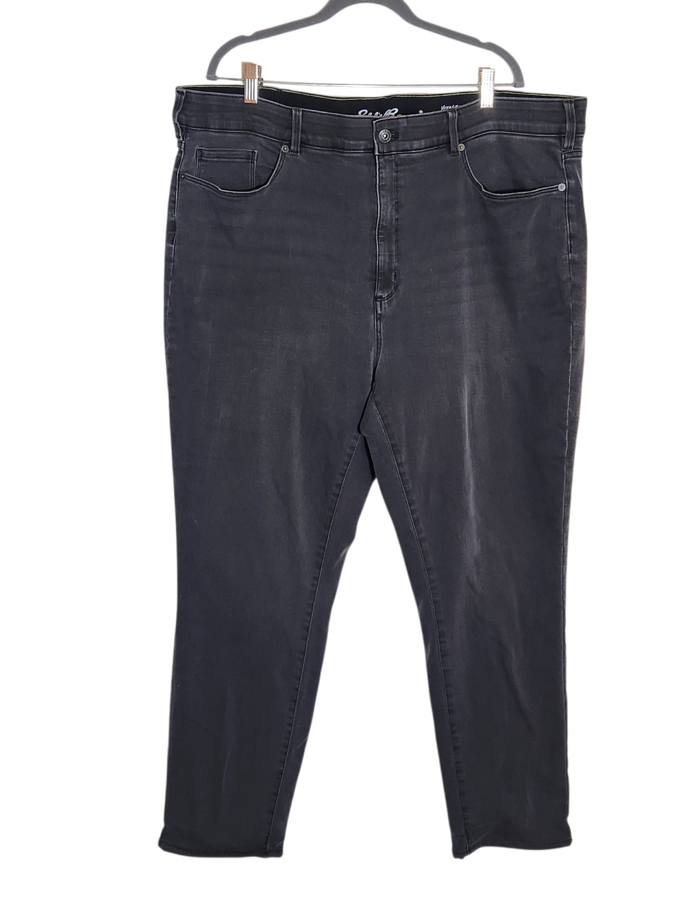 Eddie Bauer Mens Voyager Grayish Black Fleece Lined Straight Jeans Size 22W